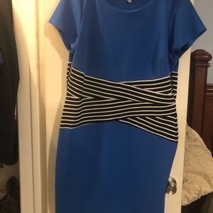 Sleek blue work dress